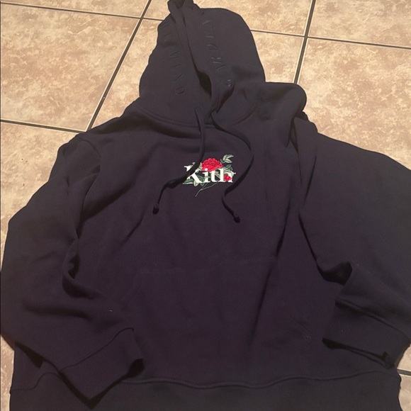 Kith Other - Kith Navy Hoodie with Red Floral Detail